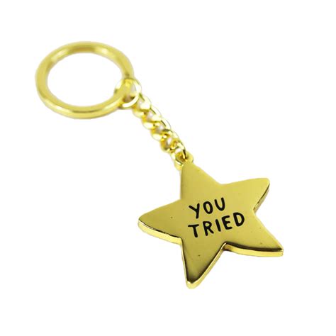 Adam J Kurtz You Tried Gold Star Key Chain Gold Stars Keychain