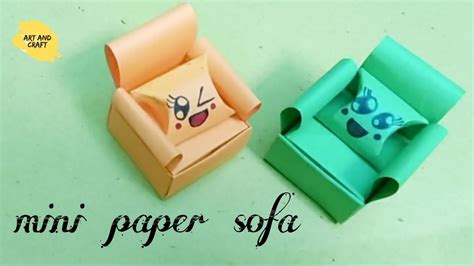 How To Make Paper Sofa Origami Sofa Paper Crafts Mini Paper Sofa
