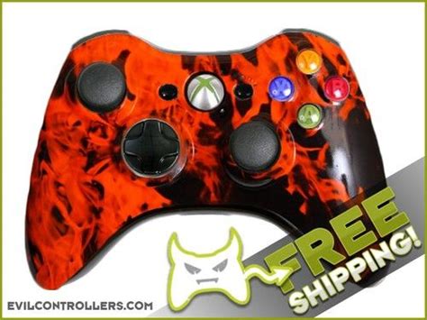 Orange Fire Custom Xbox 360 Controller With Evil D Pad Brand New