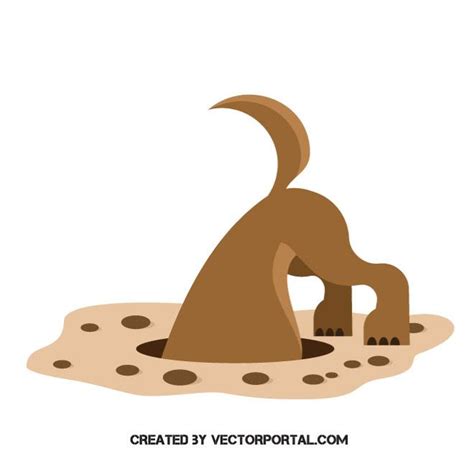 Dog In A Hole Royalty Free Stock Svg Vector And Clip Art
