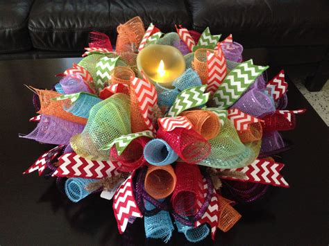 Centerpiece With Multi Colors Ribbons Https Facebook Pages
