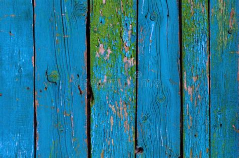 Cracked Weathered Blue Shabby Chic Painted Wooden Board Texture Stock
