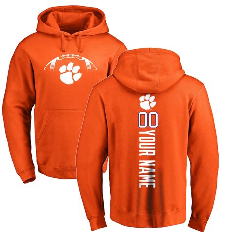 Clemson Tigers Orange Football Personalized Backer Pullover Hoodie
