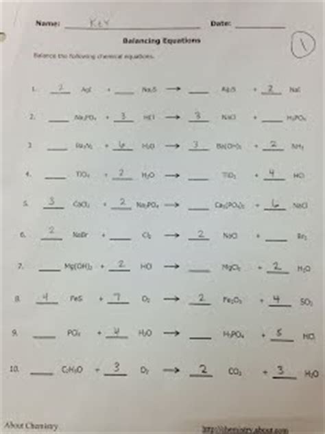 The formula of phosphoric acid is h 3 po 4 ). Balancing Equation Worksheet Answers - Physical Science with Mrs. Amacher!