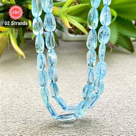 Aquamarine 8 145mm Smooth Nuggets Shape 18 Inch Long Gemstone Beads