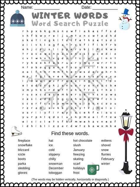 Winter Word Search Puzzletainment Website Pdf