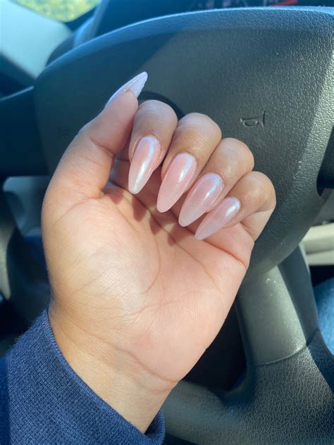 Hailey Bieber Nails Opi Bubble Bath Chrome Etsy