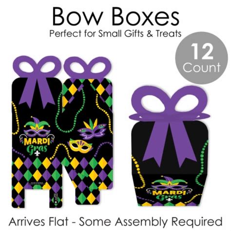 Big Dot Of Happiness Colorful Mardi Gras Mask T Boxes Masquerade Party Bow Boxes 12 Ct 12