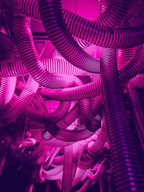 Download Mobile Wallpaper Purple Tubing Pipes Dark Backlight