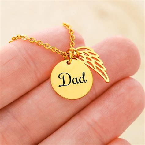 Personalized Loss Of Dad Necklace Sympathy Gift Custom Etsy