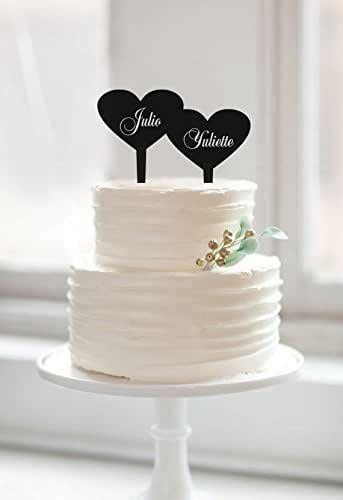 Heart Shape Wedding Cake Topperspersonalized Bride And