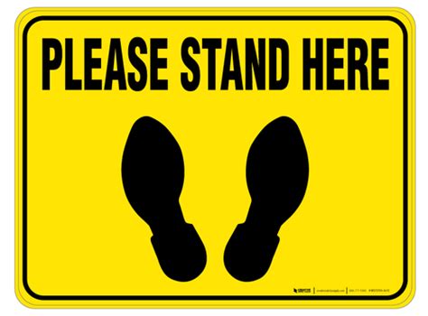 Please Stand Here Floor Sign Creative Safety Supply