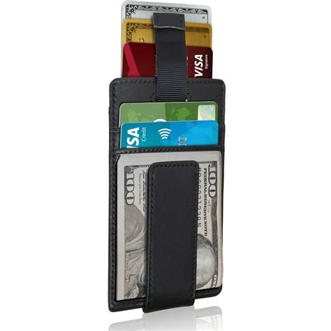 access denied slim wallets for men with money clip mens wallet with pull strap and magnetic