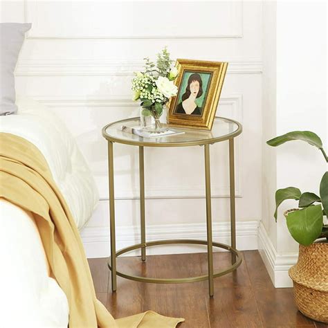 Round Side Table For Living Room Bedroom Gold
