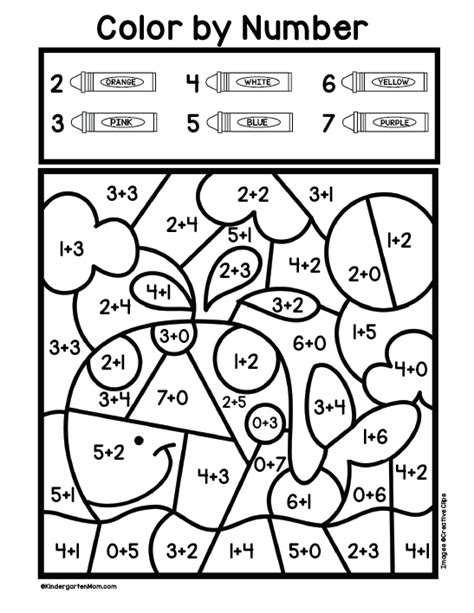 Color By Number Addition Printable