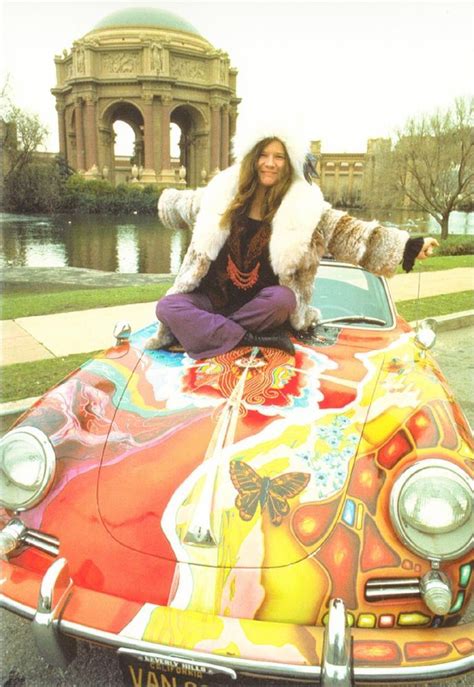 Porsche Cabriolet And Janis Joplin Postcard Janis Joplin