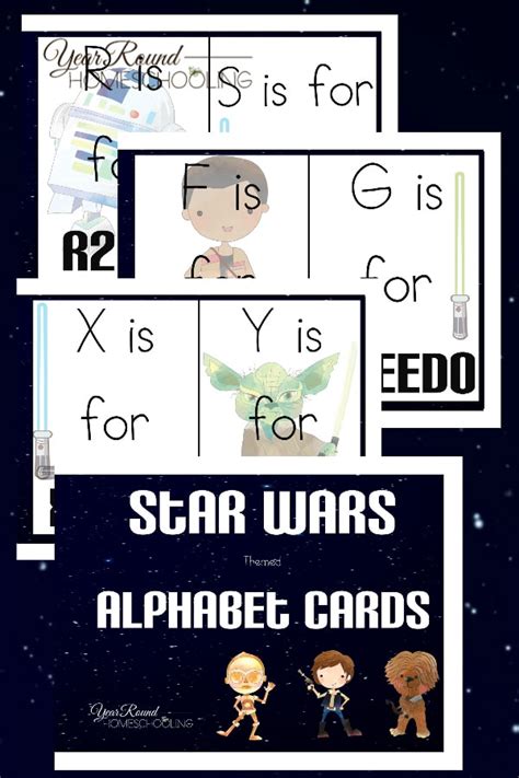 Star Wars Alphabet Cards Year Round Homeschooling