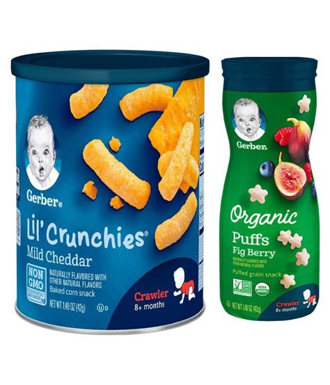 Gerber Mild Cheddar Snack Foods For 12 Months 84 Gm Pack Of 2