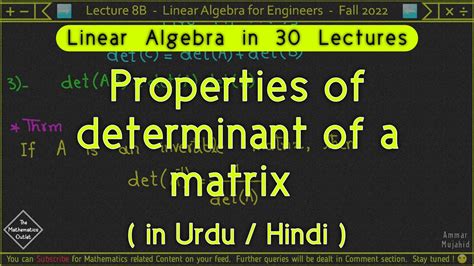 Properties Of Determinant Of Matrix Detka Detab And Detab