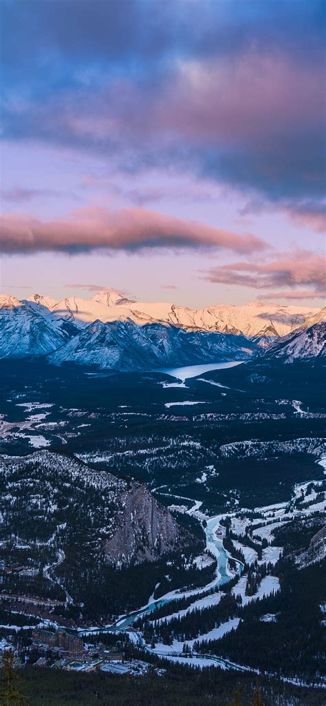 Banff National Park Wallpaper 4k Sulphur Mountain Canada Sunset