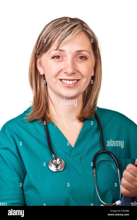 Portrait Of Caucasian Woman Doctor Stock Photo Alamy