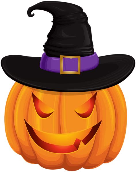 Halloween Pumpkin With Witch Hat Transparent Clip Art Witch Hat