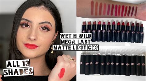 Wet N Wild Mega Last Matte Lipsticks Lip Swatches Review All Shades Youtube