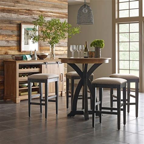 How i go about building a dining table bench seat with storage. Stone Ridge Bistro Table Set w/ Black Stools | Bistro ...