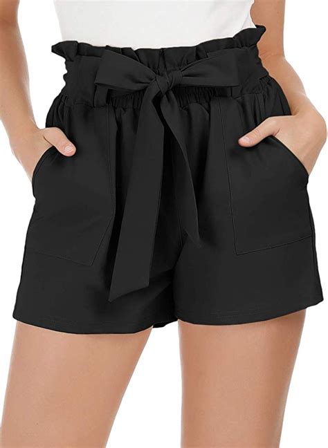 Grace Karin Women Bowknot Tie Waist Summer Casual Shorts With Pockets