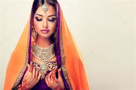 Portrait Of Beautiful Indian Girl Stock Photo By ©sofiazhuravets 126296262