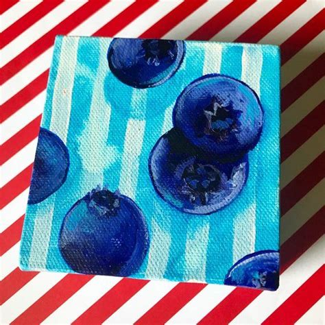 Blueberries Painting In Acrylic Fruit Series In Painting Fruit