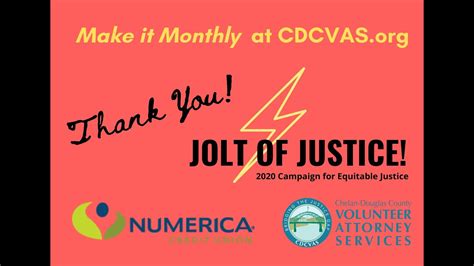The support contact email for numerica credit union secured visa credit card is ncumemberservice@numericacu.com. Jolt of Justice Campaign: Make It Monthly with Numerica Credit Union - YouTube