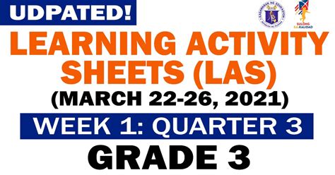 Grade 3 Updated Learning Activity Sheets Q3 Week 1 March 22 26 2021