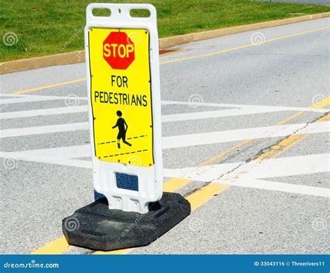 Stop Sign At Pedestrian Crossing Royalty Free Stock Image Image 33043116