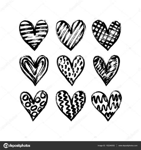 Hand Drawn Hearts — Stock Vector © Barkarola 152246352