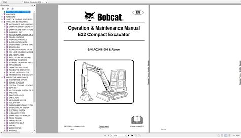 Bobcat Compact Excavator E32 Operation And Maintenance Manual6987270
