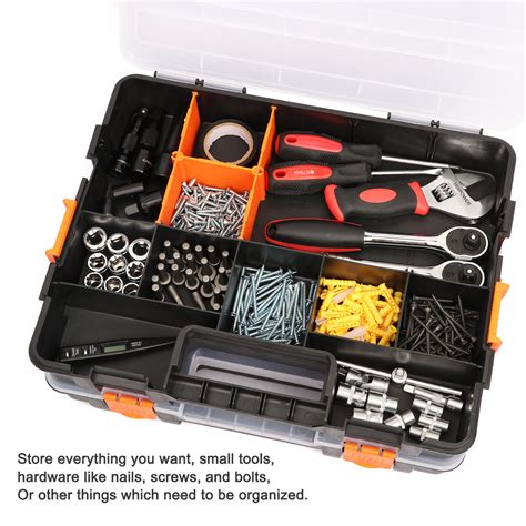 Casoman Tool Box Organizer Interlocking Black Small Parts Organizer Fo