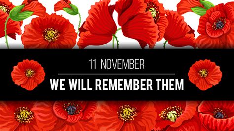 Remembrance Day 11 November Vector Poppy Banner Stock Illustration