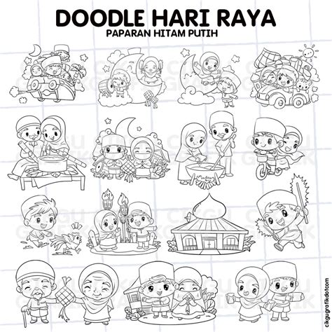 Doodle Raya Comel Cikgugrafik