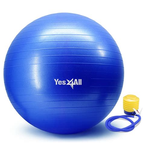 Yes4all Yoga Ball With Pump Anti Burst And Extra Thick Stability Ball
