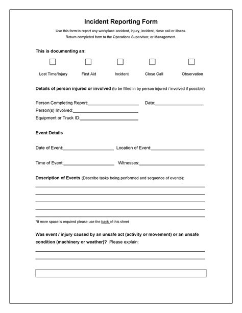 60 Incident Report Template Employee Police Generic Template Lab