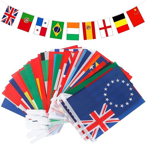 50 World Flagsworld Flags Pennant Bannerwith 50 Different National