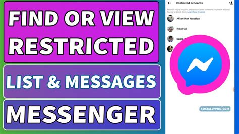 How To See Restricted On Messenger View Restricted Messages Youtube