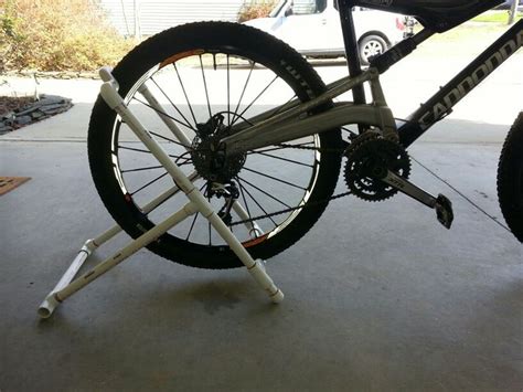 You don't need an expensive stationary bike to work out. My DIY Project of the day. PVC bike stand. | Mountain ...