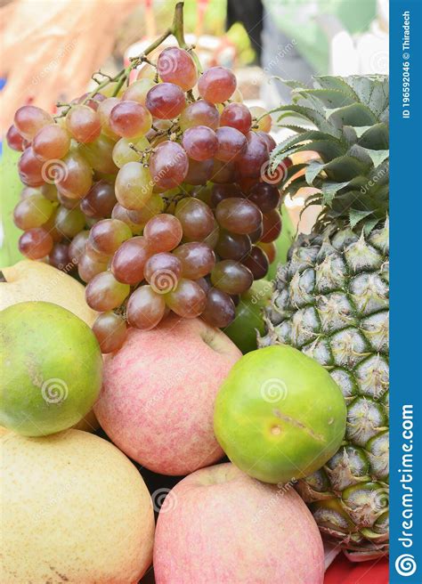 Overview Grapes Oranges Bananas Apples Stock Photo Image Of