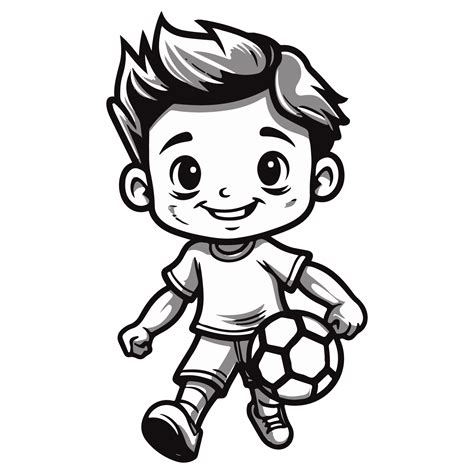 Cute Little Boy Playing Soccer Kicking The Football 24781332 Png