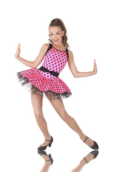 Classic Hot Pink And Black Polka Dot Jazz Tap Dance Costume Lots