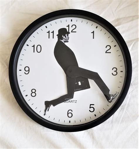 Funny Novelty Clock With Funny Man Doing Silly Walk His Legs Are