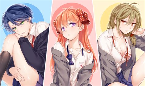 Seo Yuzuki Kashima Yuu Sakura Chiyo Gekkan Shoujo Nozaki kun Anime Artist Аниме арт