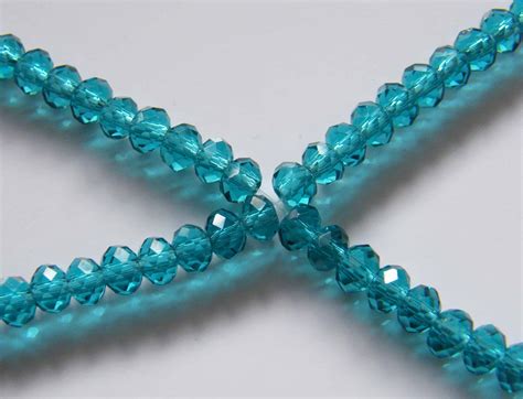 100pcs 3x4mm Faceted Crystal Rondelles Teal Beadsforewe